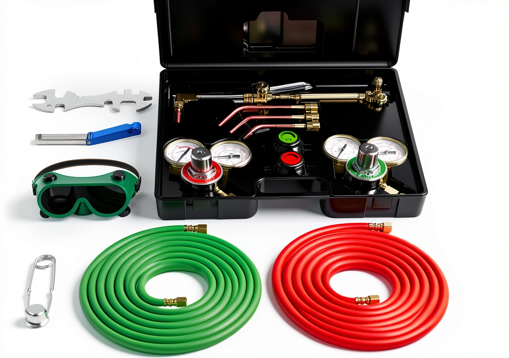 TOOLIOM Oxygen Acetylene Torch with green finish and brass body