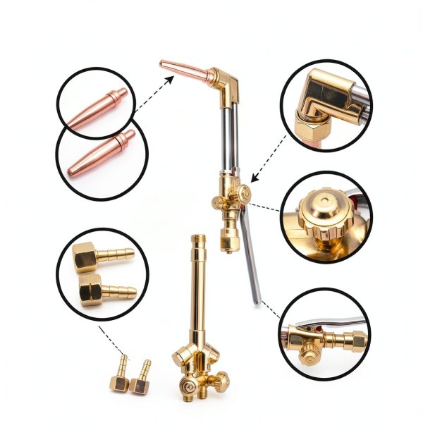 JZWELD Oxyacetylene Cutting Torch Set Brass Heavy Duty-1