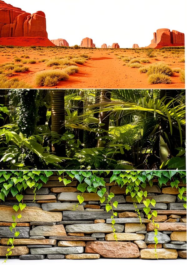 Reptile Tank Background Duedusto 36x18in 40 Gallon Set - 3 Styles-0
