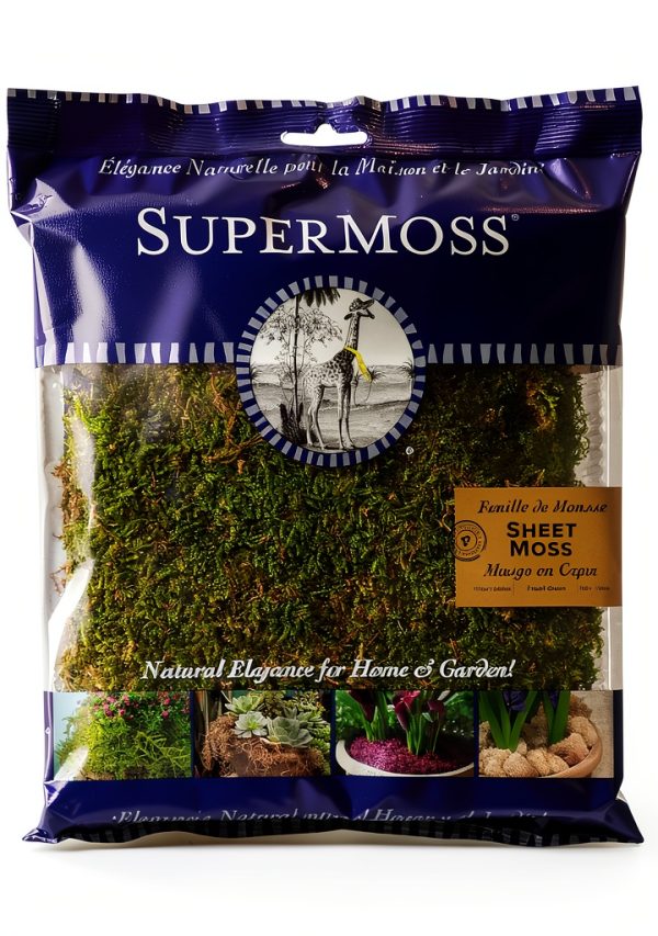 SuperMoss Preserved Sheet Moss Fresh Green Substrate 10x10-0