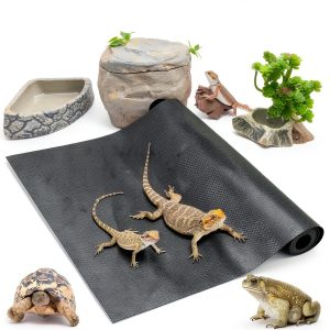 Bearded Dragon Tank Accessories Vodolo Terrarium Carpet 79‑inch Black-0