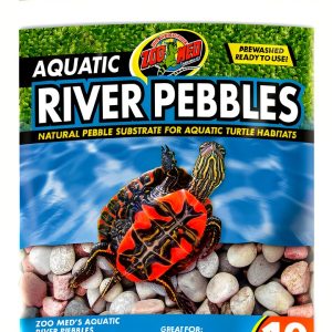 Zoo Med Aquatic River Pebbles Substrate 10 lbs Pre washed for Turtles-0