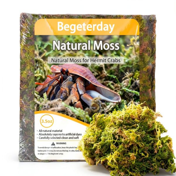 Natural Moss for Hermit Crabs 3.5oz by Begeterday Substrate-0
